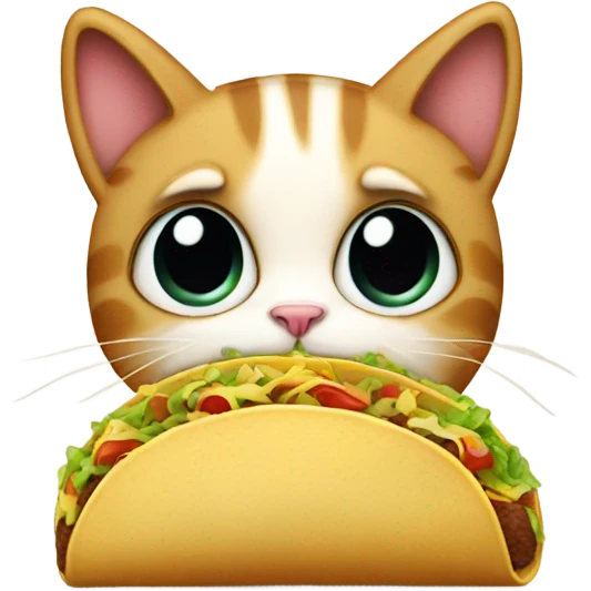 sad cat eating a taco emoji
