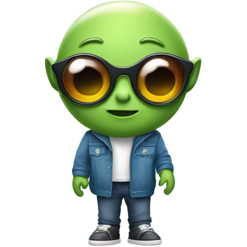 cute alien with sunglasses emoji