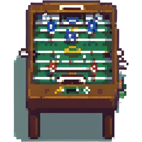 table football, pixel art style, retro game look, small details emoji