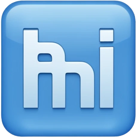 blue square with white letters "HIS" inside emoji