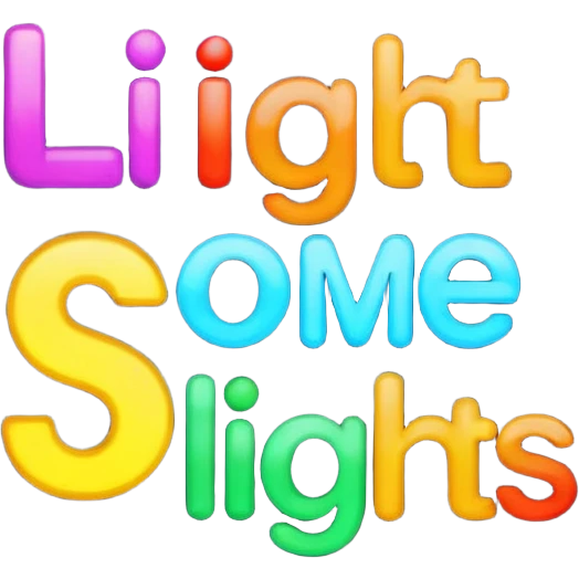 I need a stencil text for SF Lights, colorful, inviting emoji