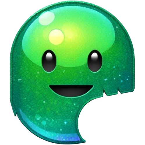 Glitter Green Pacman emoji