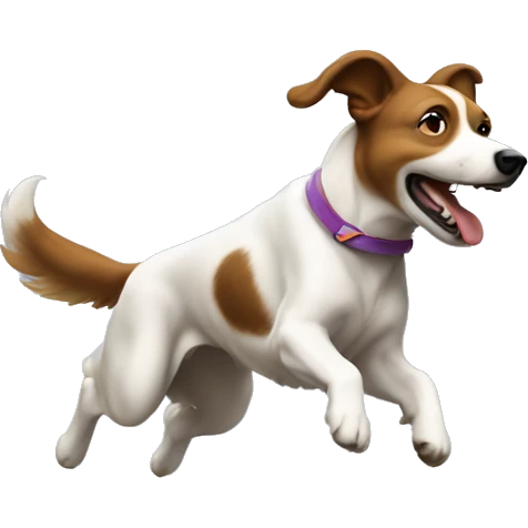 Agility dog jumping over anvil emoji