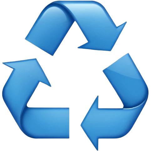 CIRCULO COM SETASSIMBOLO DE RECICLEAGEM REDONDO AZUL emoji