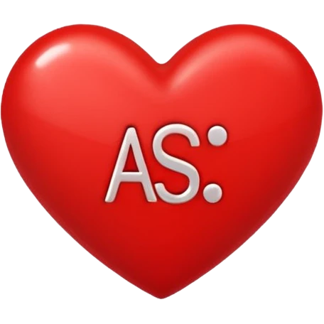 a love heart with A+S in it emoji