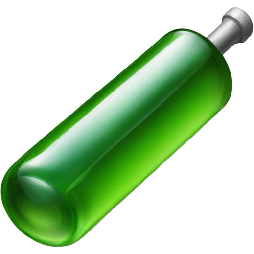 Green rectangle rod with glass filled with oil in the middle emoji