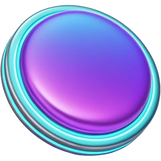 futuristic glowing clapp, purple and cyan glow, dark background emoji