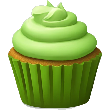 Matcha cupcake emoji