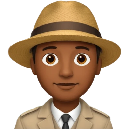 Homme. Créole réunionnais avec chapeau tour effeil emoji
