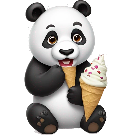 Panda eating ice cream emoji