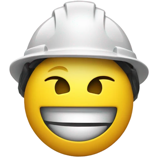 Smiley face with hard hat emoji