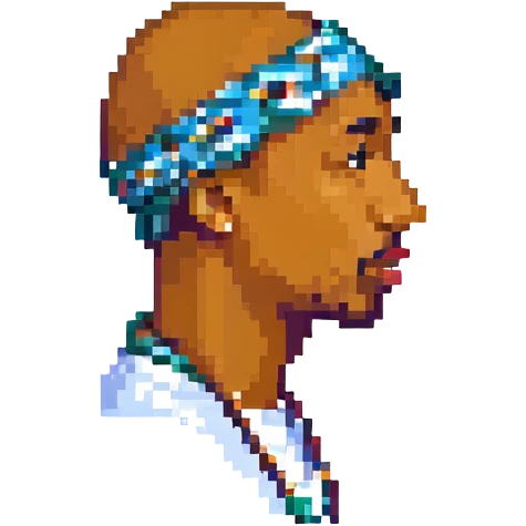 Репер 2Pac в профиль, no background emoji