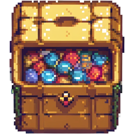 a pixel art treasure chest emoji