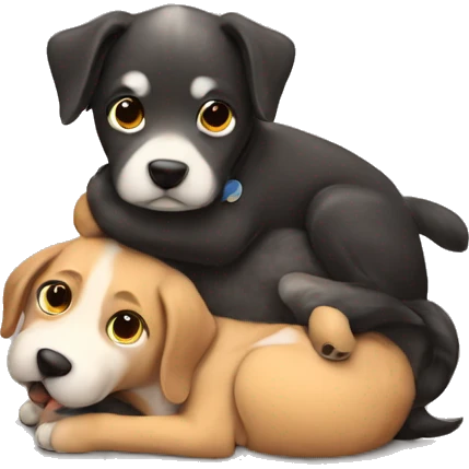 Dog cuddle emoji