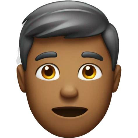 An emoji with a hand on his head in the background. emoji