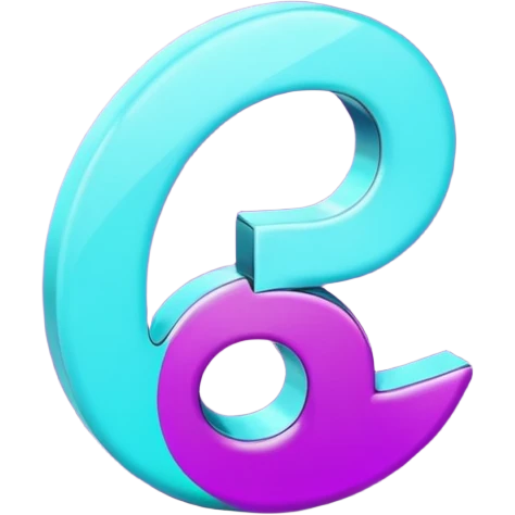 Purple and Cian Symbol of TikTok  emoji