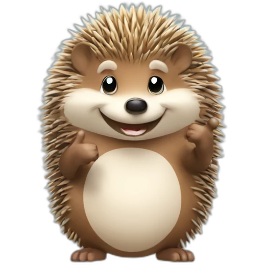 hedgehog with thumbs up emoji