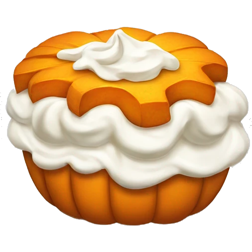 Pumpkin and whipped cream pie emoji