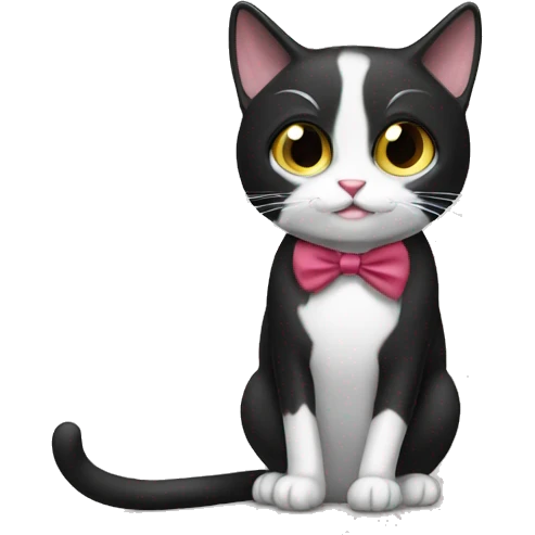 Tuxedo cat with dress emoji
