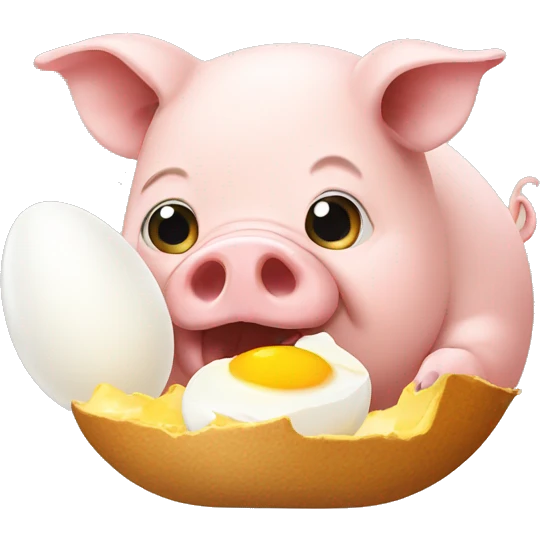 pig eating eggs emoji