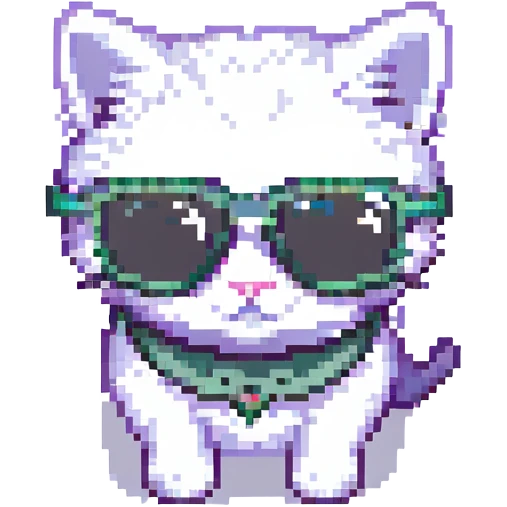 kitten wearing sunglasses emoji