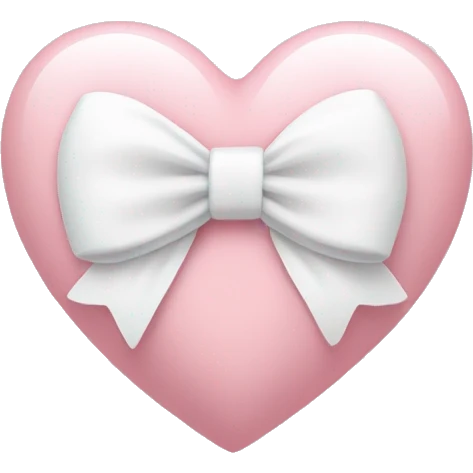 Pastel pink heart with white bow emoji