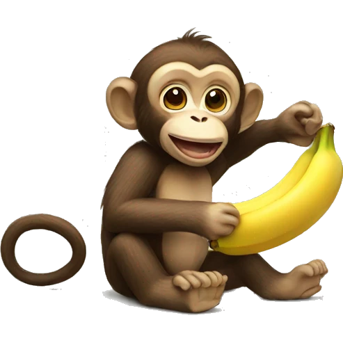 Monkey eating a banana emoji
