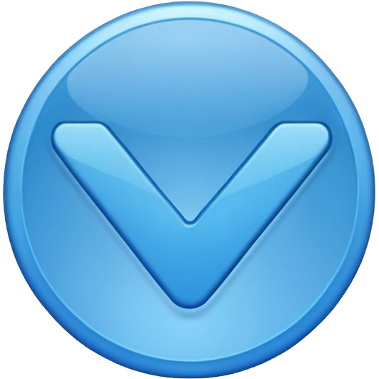 Una raya como ✔️ así pero azul y un círculo  así pero el ✔️ sea más grande emoji