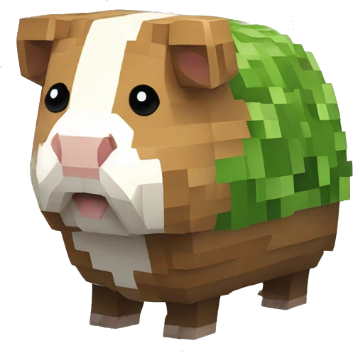 Minecraft style statue of a guineapig emoji