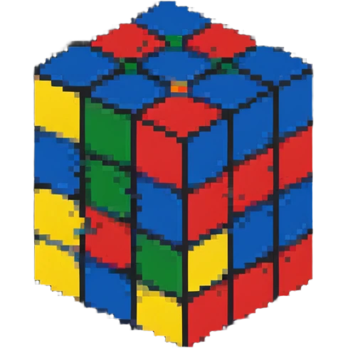 Rubik's cube with red, blue, green, yellow, white and orange sides emoji