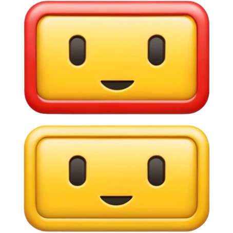 A Rectangle Horizontally divided into two pieces, Above with Yellow Color and Below with Red Color emoji