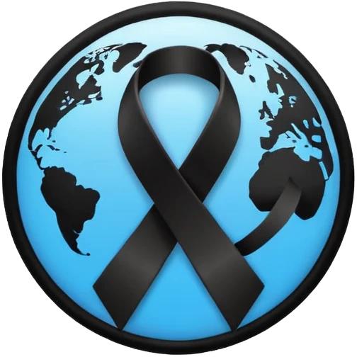 I want a black World Cancer Day logo emoji emoji