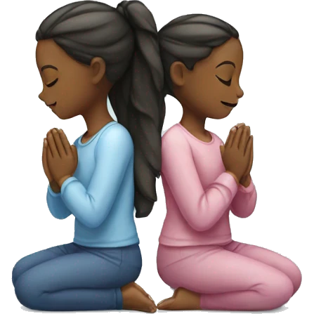 Two girls praying together emoji