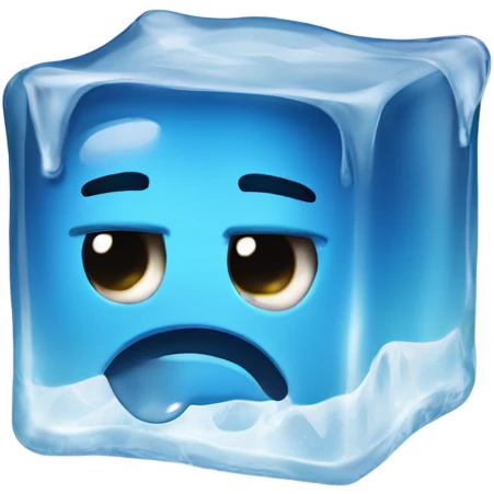 melting face in ice cube emoji