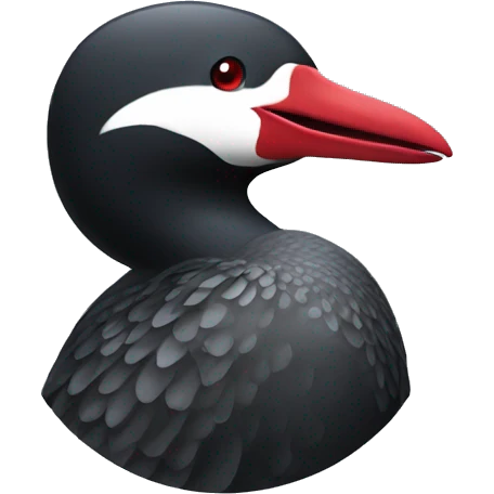 a minnesota loon with red eyes emoji