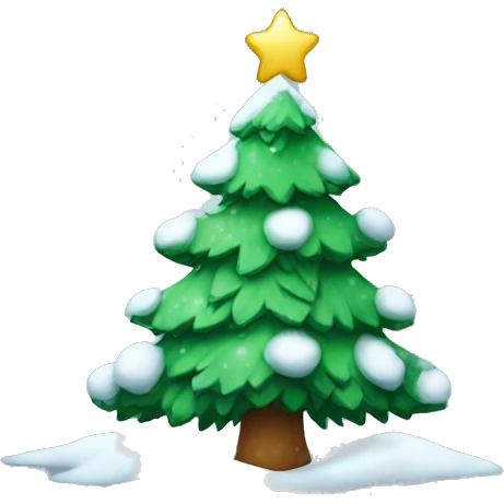 christmas tree with snow emoji