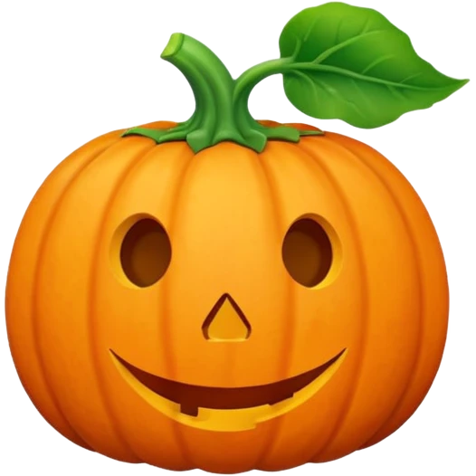 Mini Pumpkin with 1 Leaf emoji