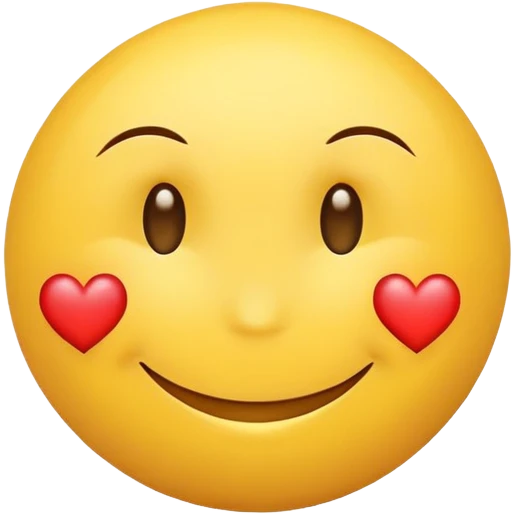 The smiley face in love emoji