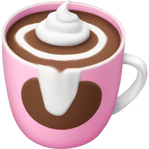Hot chocolate in a pink cup emoji