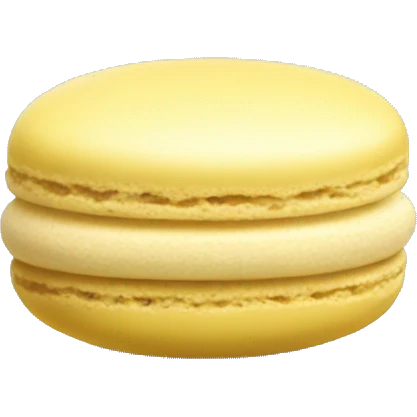 Realistic pastel yellow macaroon emoji