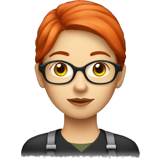 female programmer with red hair emoji