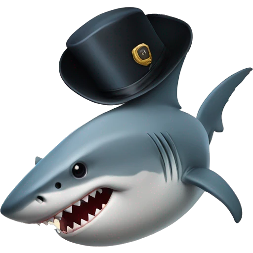 shark with tophat emoji