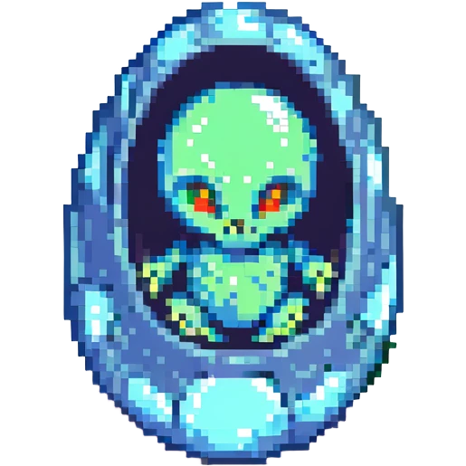 cranial, eye, MRI, SCAN, egg, embryonic, inside of glass egg, alien, eerie, otherworldly, crystal egg emoji