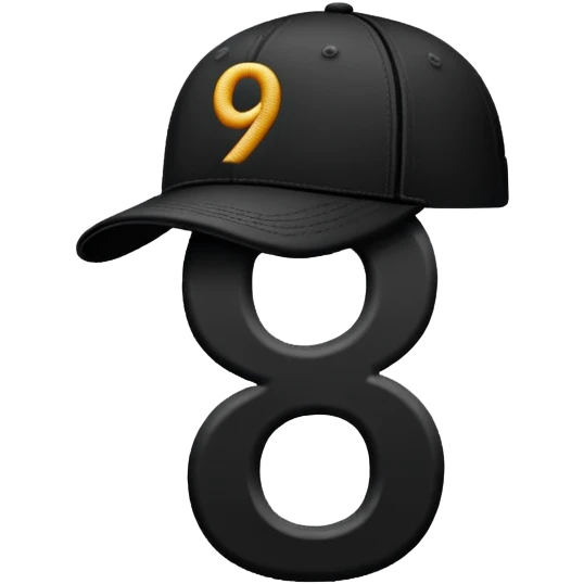 black cap with number “9” on it emoji