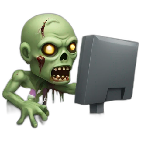 zombie with computer emoji