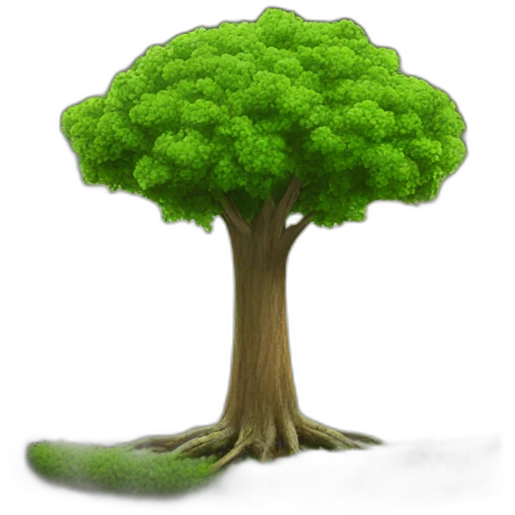 A tree growing inside a television emoji