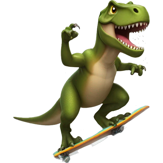trex surfing emoji