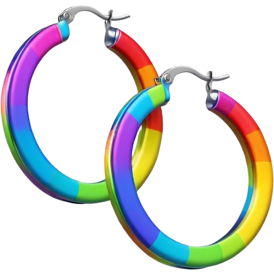 rainbow color hoop earrings emoji