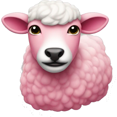 Oveja con un moño rosa emoji