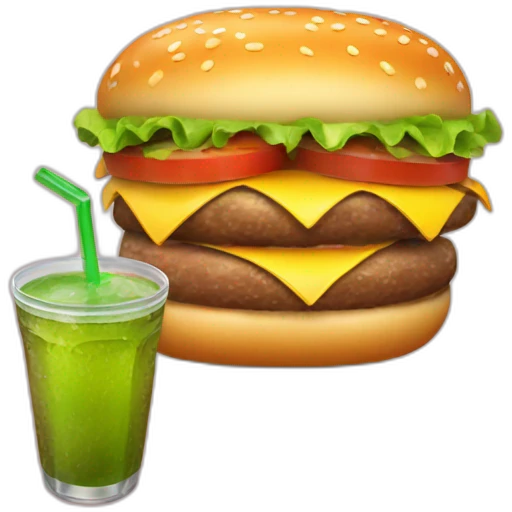 hamburger with drink emoji